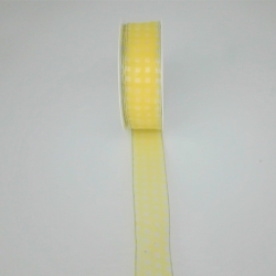 Stuha látková 25mmx3m žlto-biela károvaná