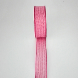 Stuha látková 25mmx3m ružovo-biela pásikovaná