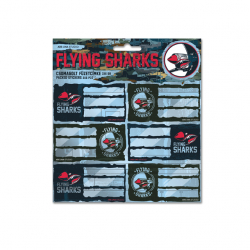 Štítky na zošity 3x6ks FLYING SHARK