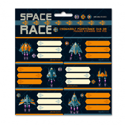 Štítky na zošity 3x6ks SPACE RACE