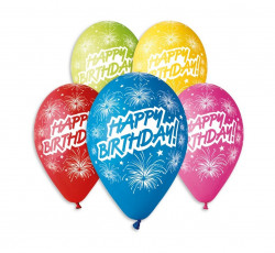 Párty balón Happy Birthday/5ks P041