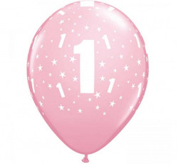 Party balónQL ''1''ružový 17821 ''11 6ks