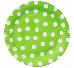Prty tanier papierov bodkovan zelen/6ks TGP9