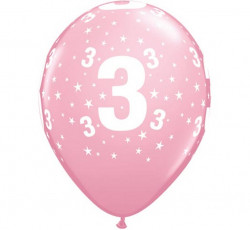 Párty balón è.3/6ks ružový 17831 QL''11