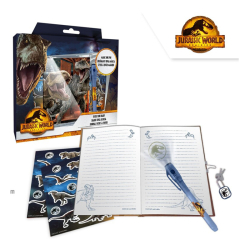 Zápisník so zámkom a samolepkami s magickým perom Jurassic World