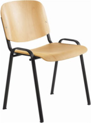 Konferenèná stolièka, drevené sedadlo, èierne nohy, "1120 LN"
