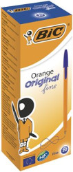 Gukov pero, 0,3 mm, s vrchnkom, BIC "Orange Original Fine", modr