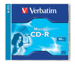 CD-R disk, 700MB, 80min, 16x, 1 ks, klasický obal, VERBATIM "Live it!"