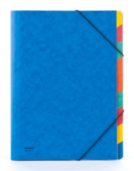 Doska s gumièkou, kartón, A4, na triedenie dokumentov, 9 dielová, DONAU, modrá