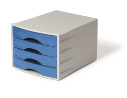Zásuvkový box, plastový, 4 zásuvky, DURABLE "Eco", modrá