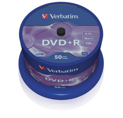 DVD+R disk, AZO, 4,7GB, 16x, 50 ks, cake box, VERBATIM