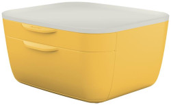 Zásuvkový box, plastový, 2 zásuvky, LEITZ "Cosy", teplá žltá