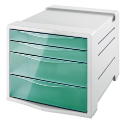 Zásuvkový box na dokumenty, plastový, 4 zásuvky, ESSELTE "Colour`Breeze", prieh¾adný zelený