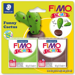 Modelovacia hmota, sada, 2x42 g, možno vypáliť, FIMO "Kids", veselý kaktus