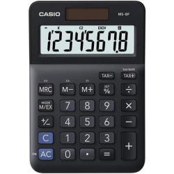 Kalkulačka, stolová, 8 miestny displej, CASIO "MS-8 F", čierna