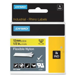 Páska do štítkovaèa, flexibilná ID, 12 mm x 3,5 m, DYMO "Rhino", žltá-èierna