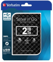 2,5" HDD (pevn disk), 2TB, USB 3.0, VERBATIM "Store n Go", ierna