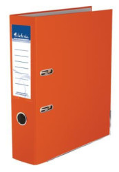 Pákový šanón, 75 mm, A4, PP/kartón, s ochranným spodným kovaním, VICTORIA OFFICE, "Basic", oranžový