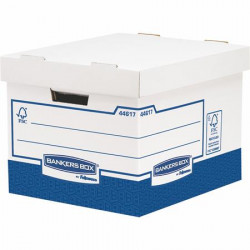 Archivačný kontajner, kartón, extra silný, veľký, FELLOWES "Bankers Box Basic", modrá-biela