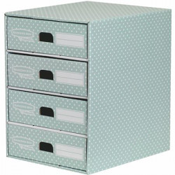 Zásuvkový box, 4-zásuvky, FELLOWES, "Style", zelená-biela