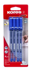 Gukov pero, 1,0 mm, s vrchnkom, trojhrann, KORES "K1-M", modr