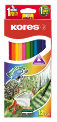 Akvarelov ceruzky, so strhadlom a tetcom, KORES, 12 rznych farieb