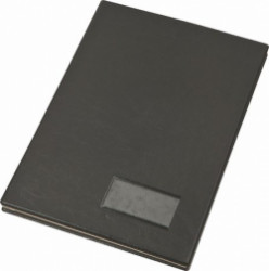 Podpisová kniha, A4, 20 vreciek, kartón, s efektom koženky, VICTORIA OFFICE, čierna