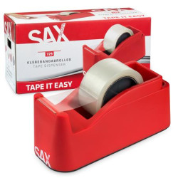 Dispenzor na baliacu pásku, stolový, s baliacou páskou, SAX "729", èervený
