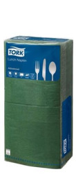 Servtky, 1/4 sklad, 2-vrstvov, 32x32 cm, Advanced, TORK "Lunch", tmavozelen
