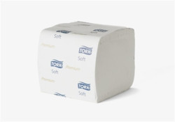 Toaletný papier, skladaný, T3 systém, 2-vrstvový, Premium, TORK "Folded", biela