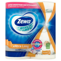 Papierov utierky, 2-vrstvov, 2 kote/bal, ZEWA "Wisch&Weg extra lang"