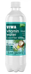 Vitamínová voda, nesýtená, 0,5 l, VIWA "Coco+Fiber", kokos-citrón