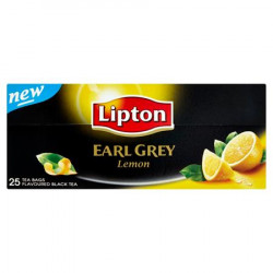 Čierny čaj, 25x2 g, LIPTON "Earl grey", citrón