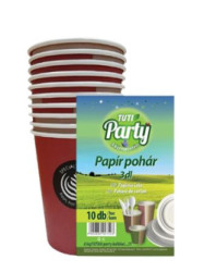 Papierový pohár, 3 dl, 10 ks, "Tuti party"
