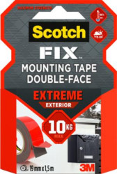 Lepiaca páska, obojstranná, extra silná, vonkajšia, 19 mm x 1,5 m, 3M SCOTCH "Extreme Exterior"