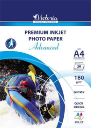 Fotopapier, pre atramentovú tlač, A4, 180 g, lesklý, VICTORIA PAPER "Advanced"