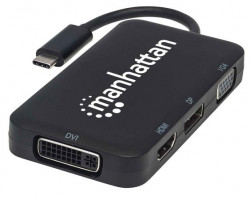 Adaptr, USB-C, DVI-I/HDMI/DisplayPort/VGA, MANHATTAN