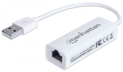 Ethernet adaptr, USB 2.0, MANHATTAN, biela