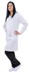 Plášť, dámsky, dlhý rukáv, 100% bavlna, veľkosť: XS, biely