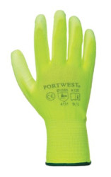 Montážne rukavice, na dlani namoèené do polyuretánu, ve¾kos�: 10, neónovo zelené
