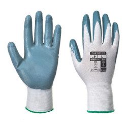 Preczne montne rukavice, nitrilov, vekos: M, Flexo Grip, siv-biele
