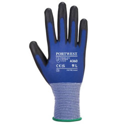 Ochranné rukavice, nylonové, dlaò potiahnutá PU, L, "Senti-Flex", modrá