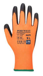 Ochranné rukavice, HPPE, odolné voči prerezaniu, M, "Cut 5", oranžová