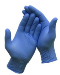 Ochranné rukavice, jednorazové, nitrilové, ve¾. S, 200 ks, nepudrované, modrá