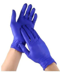 Ochranné rukavice, jednorazové, nitrilové, ve¾. S, 100 ks, nepudrované, kobaltovo modrá