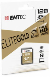 Pamäťová karta, SDXC, 128GB, UHS-I/U1, 85/20 MB/s, EMTEC "Elite Gold"