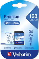 Pamov karta, SDXC, 128GB, CL10/U1, 90/10 MB/s, VERBATIM "Premium"