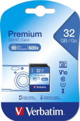 Pamä�ová karta, SDHC, 32GB, C1L0/U1, 90/10 MB/s, VERBATIM "Premium"