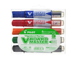 Sada popisovaov na tabule, 2,3 mm, kueov, PILOT "V-Board Master", 5 rznych farieb