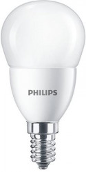 LED žiarovka, E14, malá guľa, P45, 5.5W, 520lm, 6500K, PHILIPS "CorePro"